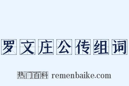 罗文庄公传组词是什么意思的图片